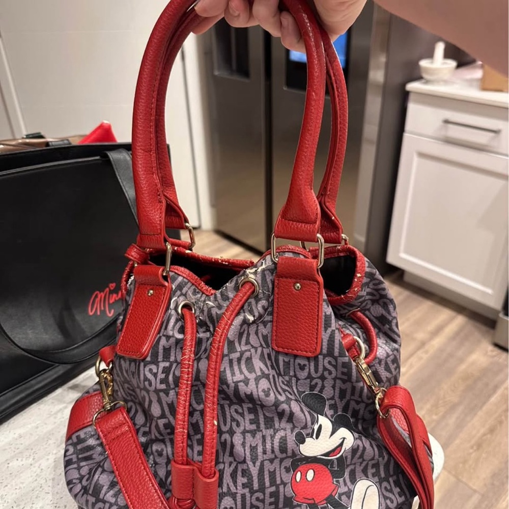 Mickey Mouse Red and Gray Handbag